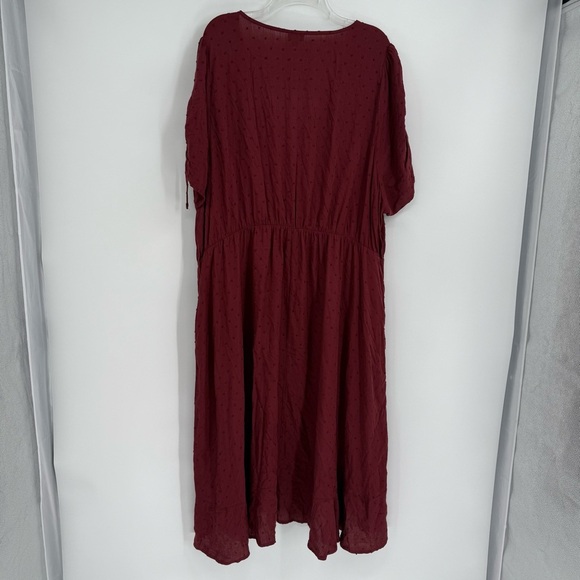 Torrid Midi Swiss Dot Surplice Dress Short Sleeve Pockets Size 4X Rust Red - Picture 11 of 12
